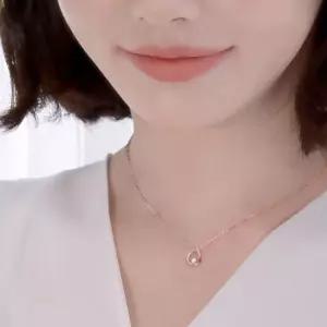 14K 큐빅 링 베이직 금 목걸이 42cm