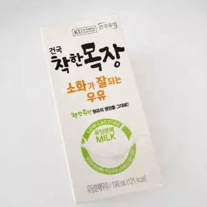건국우유 건국 착한목장 소화가 잘되는 우유 190ml 48팩 (24팩 2박스)