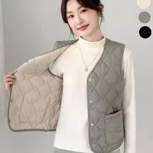 기모 여성 경량 패딩 조끼 누빔 여자 퀼팅 패딩 조끼