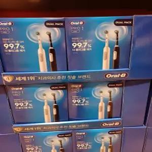 오랄비 전동 칫솔 Pro 1 듀얼팩 칫솔모 포함 코스트코 코와샵