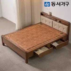 동서가구 편백나무 인볼브 가죽 수납형 황토볼 흙침대 Q 퀸 DF645663