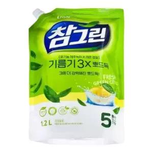 생활용품 참그린 기름기 뽀드득 주방세제 리필 1.2L