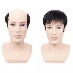 아빠가발 인모 남자가발 정수리 커버 자연스러운 O형 커버가발