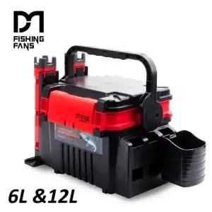 Fishingfans 6L 12L 낚시 상자 주최자 다기능 미끼 라이브 물고기 양동이 두꺼운 보관 태클
