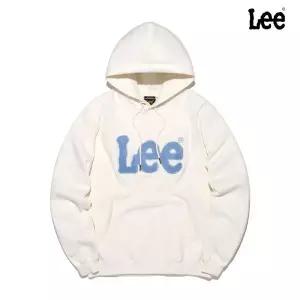 [LEE](강남점)부클 트위치 로고 기모 후드 티셔츠 아이보리 LE2604HD05IV