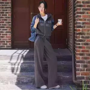 [핑크시슬리] SET/스트릿 데님믹스 후드집업 와이드 팬츠세트