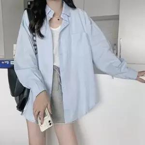 CWTT2727 오버핏 컬러 셔츠 긴팔 카라 커버업 봄 여름 캐주얼/여성셔츠/오버핏셔츠/여름셔츠/봄셔츠/하의실