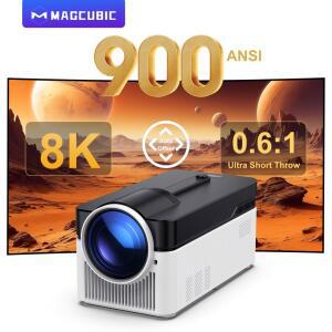 가정용 빔프로젝터 자동 오프셋 기능이 있는 Magcubic 초단초점 HY450 프로젝터 8K 4K 1080P 900ANSI BT5 전자 초점 WiFi6 AllwinnerH716
