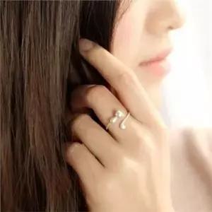 여성 고양이 반지 여성 프리 사이즈 반지 큐빅 악세사리 캐주얼