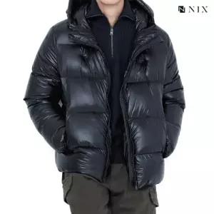 [NIX] 남) 나일론 덕다운80/20 - 지퍼포인트 후드 샤이니 숏점퍼 (FNRWCUH104P)