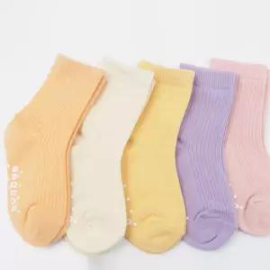 유아 아동 긴목 골지 양말 5족 트렌디한 키즈 봄양말 t-06C0F