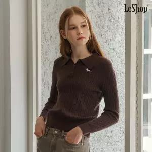 케이블 카라 도그 자수 니트 DP3KT011A 1410841