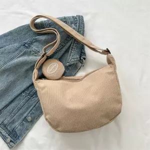 코듀로이 숄더백 캔버스 에코백 여성 가방 데일리 크로스백