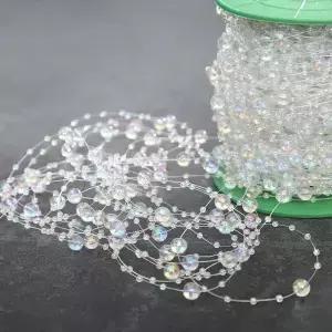 3+8mm 비즈 가랜드 스트랜드 인조 진주 스트링 DIY 파티 웨딩 센터피스 신부 부케 공예 장식용
