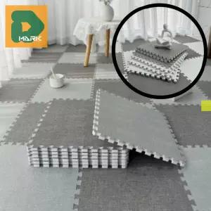 층간소음 퍼즐매트 10p 쿠션감 린넨형 매트 30x30cm 놀이방 바닥재 안전 러그 패치워크 거실용 조립식