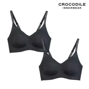 [크로커다일] 소프트 쿨인견 쉘론 볼륨핏 패드일체 후크형 브라2종 블랙 CDWBR5N222