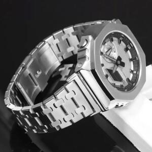 GBM-2100 GM 카시오 호환용 G-SHOCK 용 스테인레스 스틸 교체 시계 호환용 호환용줄 체인 솔리드 메탈 팔각