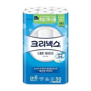 [에이치플러스몰]에어 터치 휴지 3겹 30롤 도톰한 두루마리 화장지 생필품 화장
