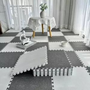 [만리픽] DIY 린넨 패치워크 러그 퍼즐매트 거실 층간소음 놀이방 30x30cm 10장 1세트