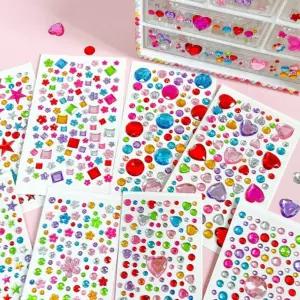 diy 보석 스티커 10장 세트 접착 큐빅 반짝이 탑꾸 만들기재료
