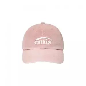 EMIS LOGO PRINT PIGMENT DYEING BALL CAP-PINK