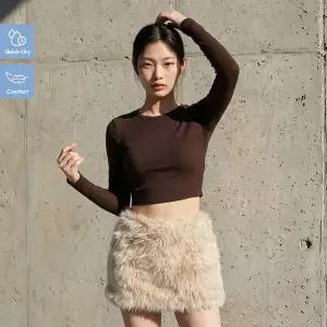 [하프클럽/셀시우스]베리웨어 라인핏 크롭 긴팔티