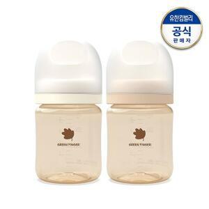 [그린핑거] 베베그로우 PPSU 젖병 트윈팩 크림베이지 160ml(노꼭지)