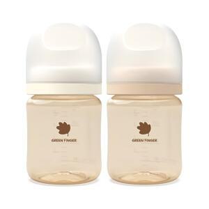 [그린핑거] 베베그로우 PPSU 젖병 트윈팩 크림베이지 160ml (노꼭지)