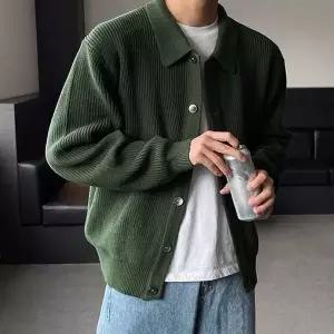 [하프클럽/]남성 멋쟁이 하찌 카라넥 가디건
