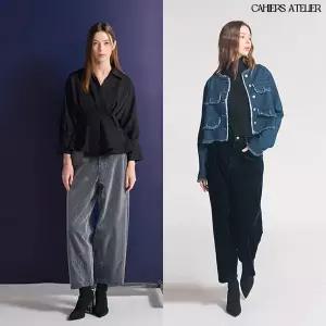 [CAHIERS ATELIER] 까이에 아뜰리에 커브드 벨벳 데님 팬츠