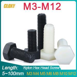 검정색/흰색 나일론 외부 육각 머리 나사 플라스틱 육각 볼트 M3 M4 M5 M6 M8 M10 M12 열/전기 절연 사용