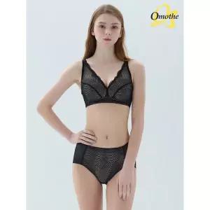 오모떼 올데이 에센셜 모노레이스 브라 팬티 2종세트블랙 1152888