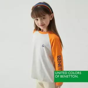 [베네통] 베네통 키즈 공용 나그랑 긴팔 티셔츠 오트밀 멜란지 BNUTS4O19T
