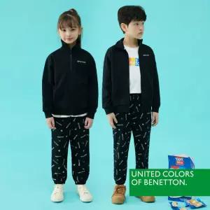 [베네통 언더웨어]키즈 집업 상하세트 블랙 BNU4P34_T