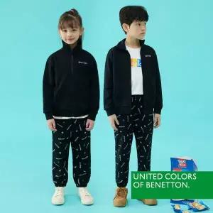 [보리보리/베네통 키즈]베네통 키즈 집업 상하세트 블랙 BNU4P34_T
