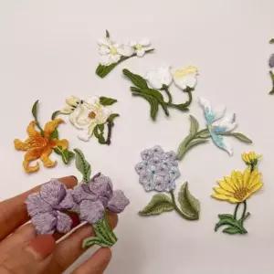 [르에센1st] 와펜패치 꽃 열접착 자수와펜 캐릭터 와펜 소품 리폼 DIY 자수 패치 9종세트