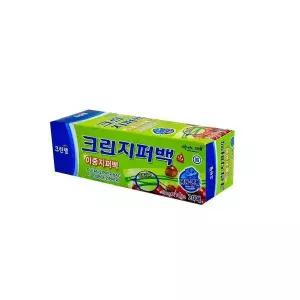 비닐 다용도 지퍼백 음식보관 크린랩 주방 봉투 20매 이중 15x10