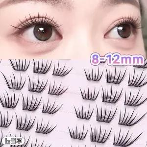 노글루 가닥속눈썹 초경량 얇은 속눈썹 8-12mm 아이돌 포인트 눈꼬리연장 아이래쉬 60pcs