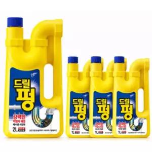 피죤 배수구 세정제 드릴펑 1L 3개 + 2L 1개