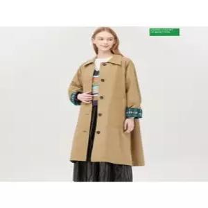 베네통 체크 블록 트렌치 코트 BACTA1641
