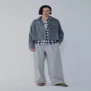 보브 헤지 데님 크롭 버튼업 셔츠 7156360800