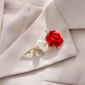 오너클랜 장미 브로치 플라워 브로치 고급스러운 빈티지 옷핀 패션 주얼리 코트 블라우스 엘레강스
