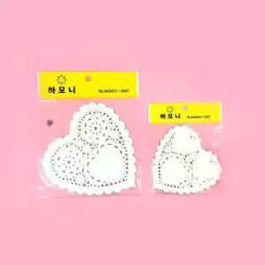[RG221SQU]도일리페이퍼 하트화이트 2가지사이즈 학습교구