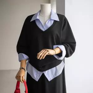 안나앤플러스 힐더 레이어드 스커트 세트세트EHD66 빅사이즈