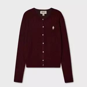 후아유 Steve High Gauge Wool Cable Cardigan WHCKG4912F LE1222223320