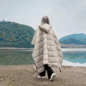 [RGOMQ8OP]웜패딩 판초 겨울 담요 캠핑 이불 패딩 망토