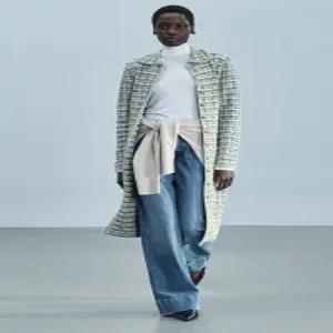 ZARA 메탈릭 스레드 스트럭처 롱 코트 - 초록 9874/111/500
