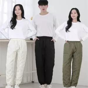 남성 패딩 팬츠 캐주얼 조거 따뜻한 남녀공용 패딩 바지 겨울 방한 충전 스트릿 고주파 시보리 압축