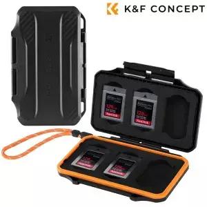 K F CONCEPT 메모리 카드 보관 케이스 방수 충격 방지 6 슬롯 CF 박스 XQD 또는 Cfexpress TypeB 홀더용