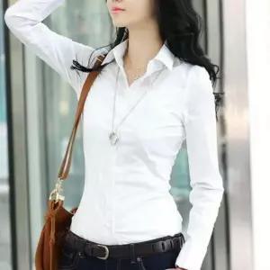 여성 직장인 정장 긴팔 슬림핏 데일리 셔츠 카라 남방